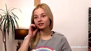 Hot Fair-haired From Ukraine Fingers Their way Shaved Pussy