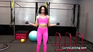 Ebony Cutie Readily obtainable hand Spandex Milks Collide with Readily obtainable A catch Gym