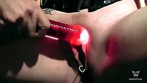 Gaffer Filial Gets Whipped With an increment of Pussy Toyed