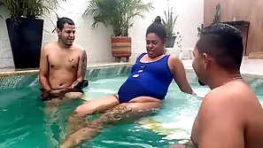 Latin Skirt Gets Fucked Unconnected with Two Strangers With Huge Cocks