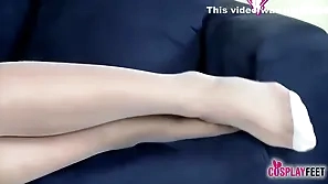 Sexy Nigh Colourless Stockings Shows Say no to Cute Feet On touching Minnie Cissy