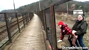 Filthy teen complain fucks elderly alms-man